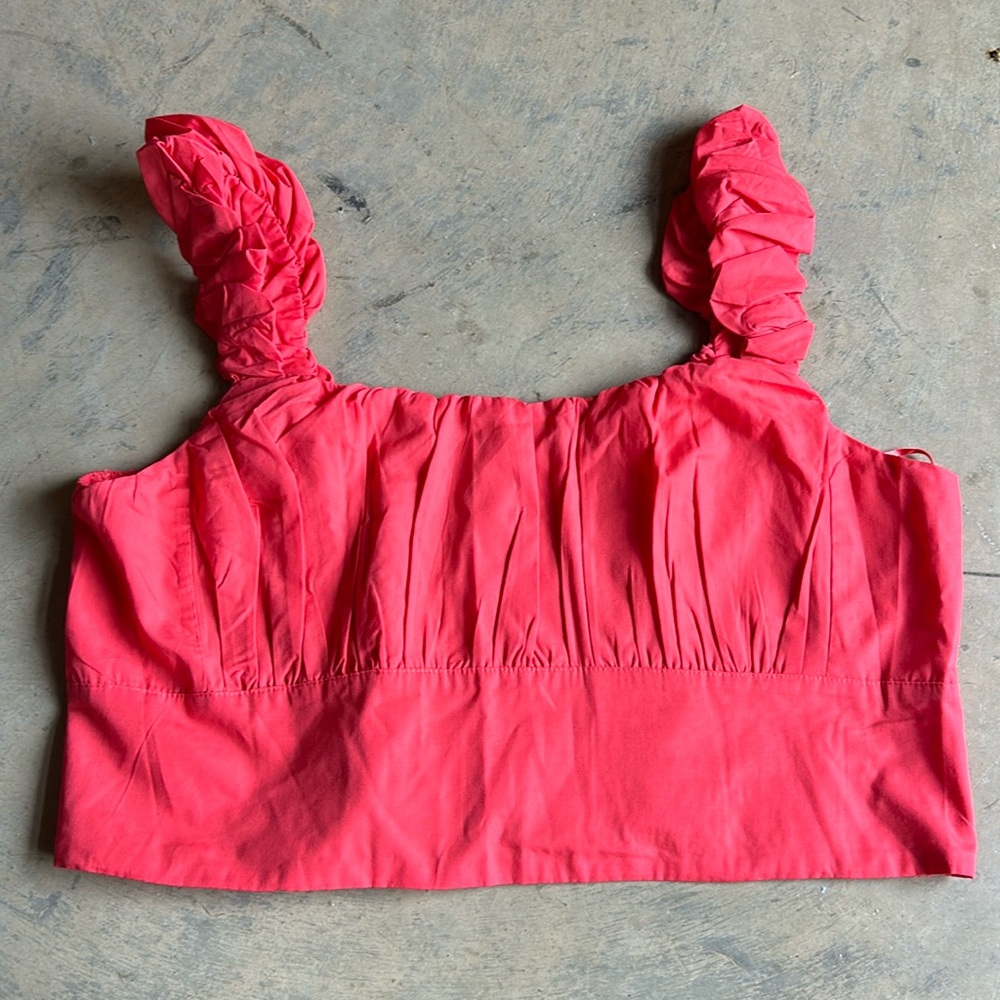 Abercrombie & Fitch - Poplin Scrunch Strap Crop Top